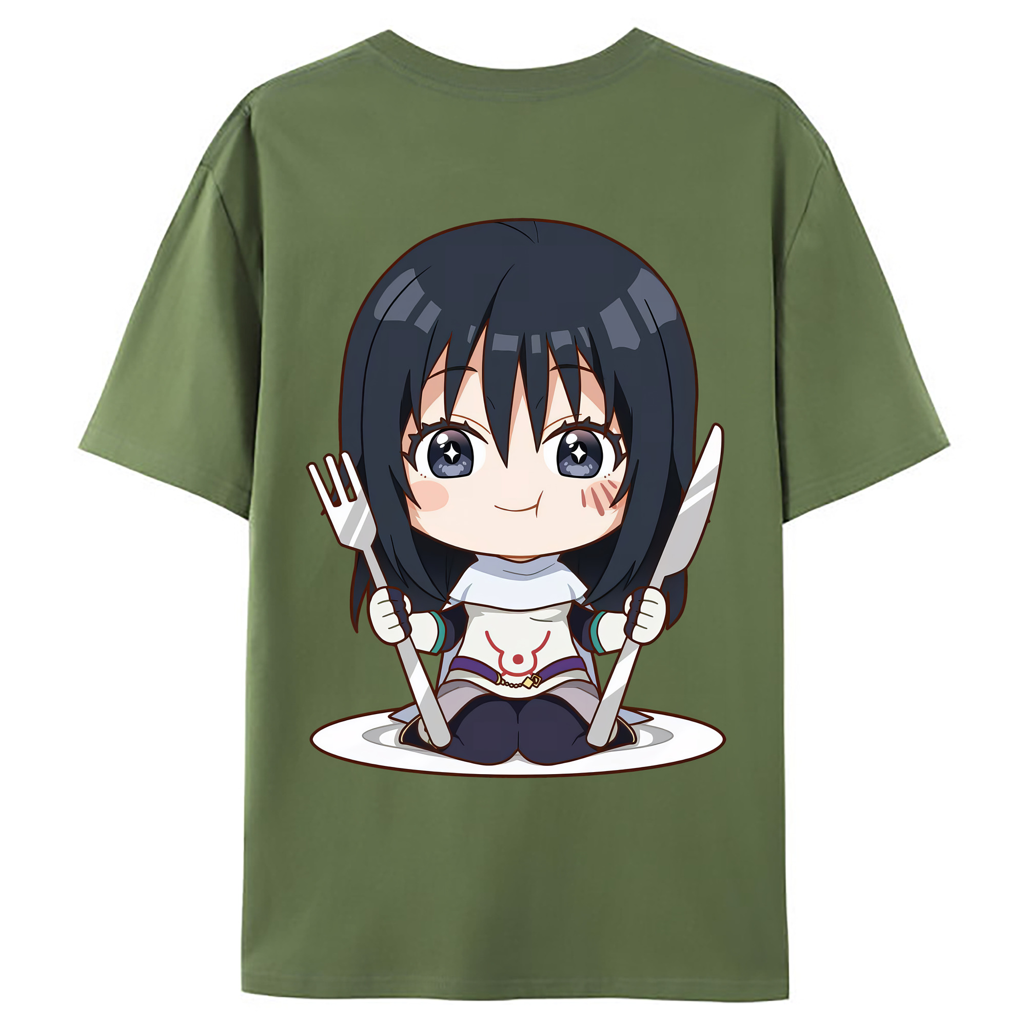 （画像用） 転スラ Regarding Reincarnated to Slime 綿100％ メンズ半袖Tシャツ（バックプリント） 通気性